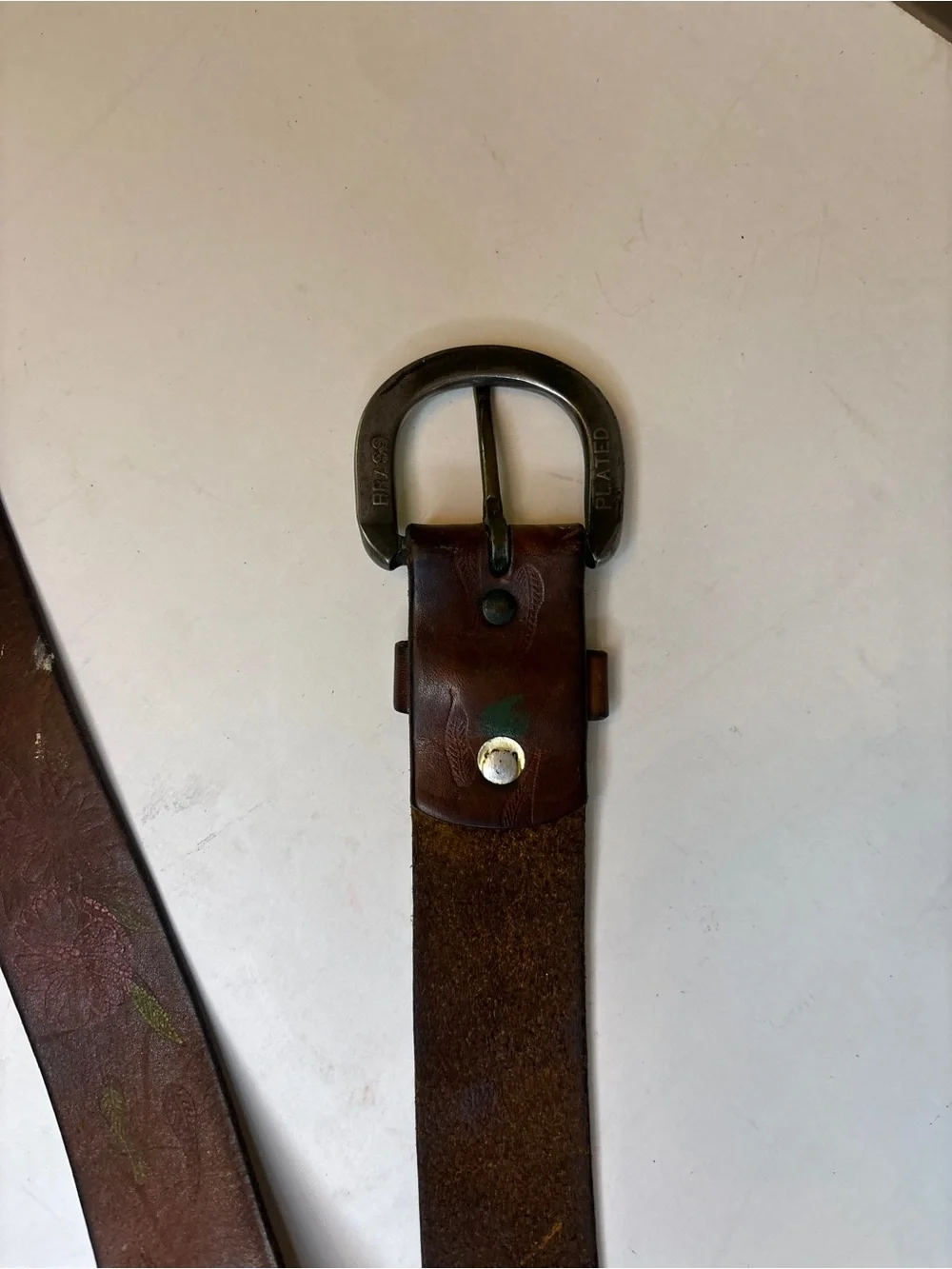 Tex Tan tooled Leather Men's Belt with Floral Detail